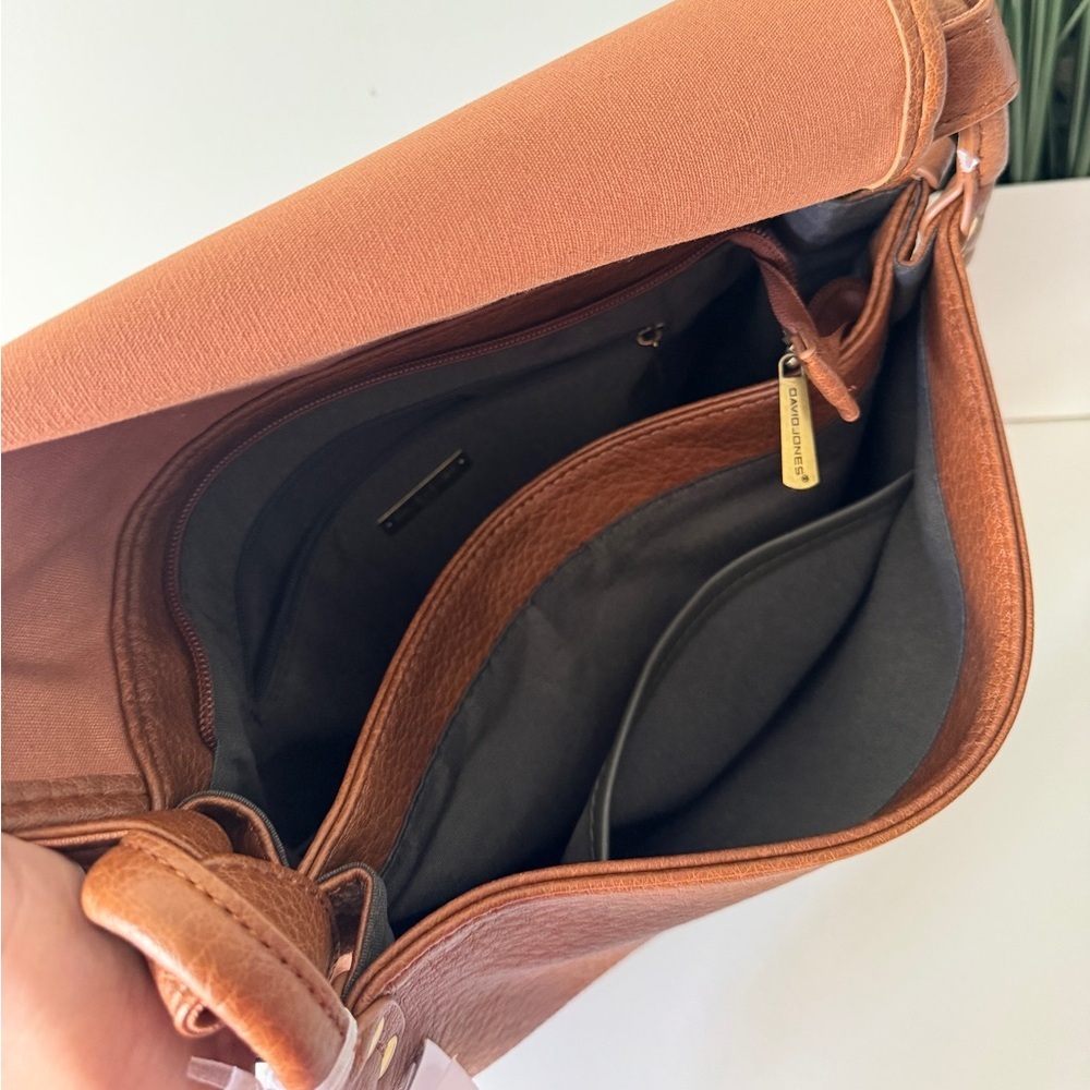NWT David Jones large crossbody bag brown - Picture 9 of 12